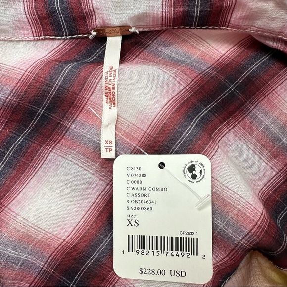 NWT Free People Prairie Plaid Maxi Dress Womens XS Long Sleeve Lightweight - Picture 5 of 10